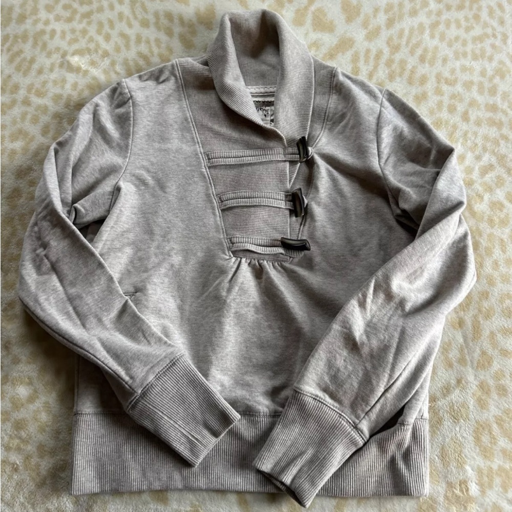 Old Navy Ribbed Gray High-Collar Top